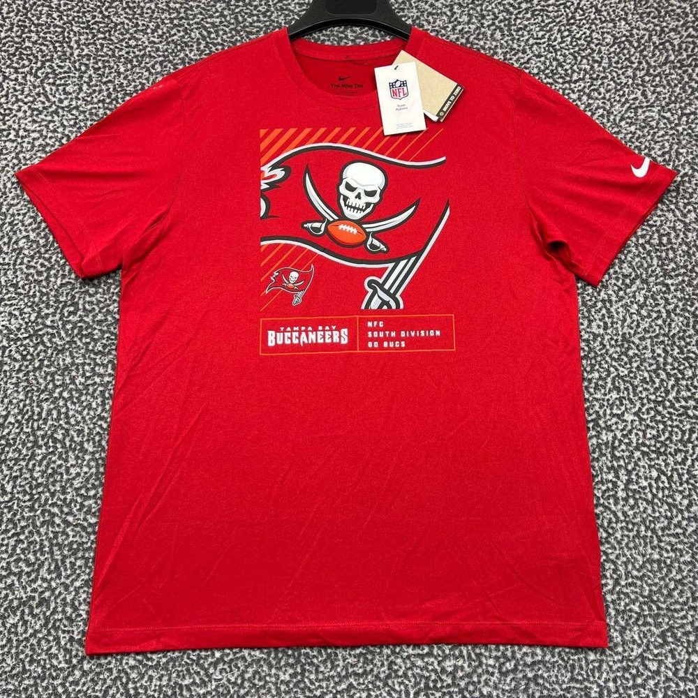 Nike Shirt Men Large Red Tampa Bay Buccaneers Short Sleeve Crew Neck New L